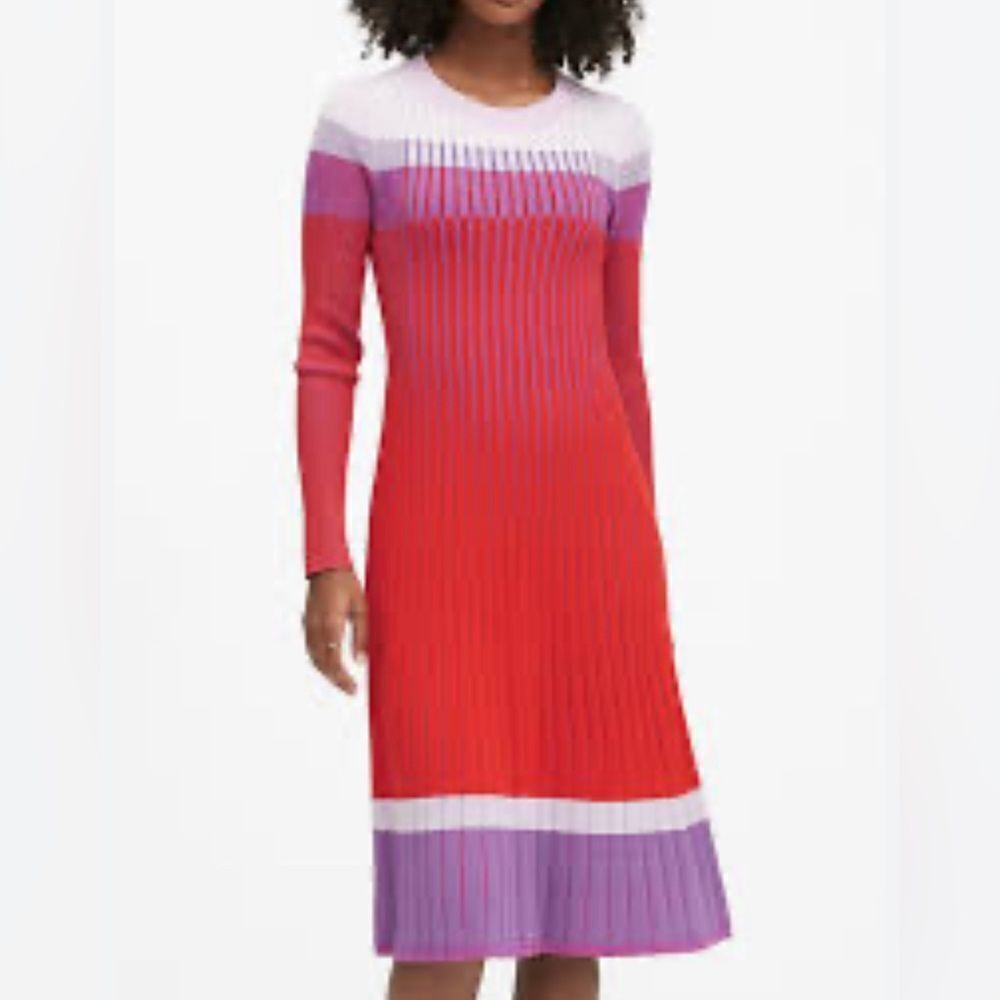 Banana republic color block midi sweater dress red and purple . Size XSBRAND NEW